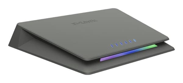 D-Link DMS-106XT 6-porttinen Multi-Gigabit Unmanaged Switch (5 x 2,5 Gigabit Ethernet, 1 x 10 Gigabit Ethernet, RGB-valaistus, alumiinikotelo, tuulett