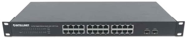 Intellinet 561044 nätverksswitch Unmanaged L2 Gigabit Ethernet (10/100/1000) 1U Svart