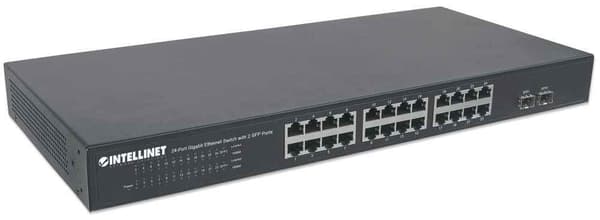 Intellinet 561044 nätverksswitch Unmanaged L2 Gigabit Ethernet (10/100/1000) 1U Svart