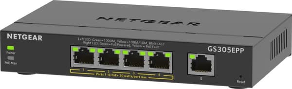 Netgear GS305EPP - Verkkokytkin - Smart Managed Plus - 5 porttia