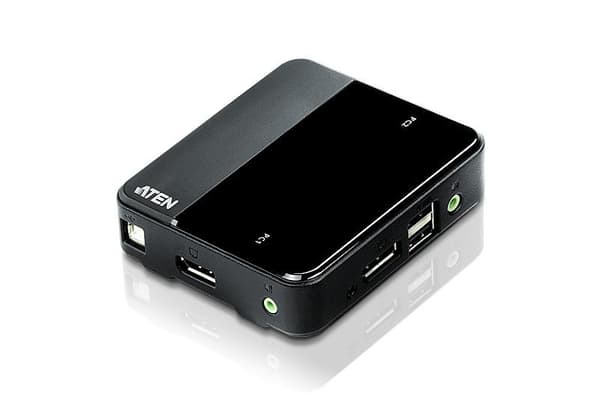 ATEN CS782DP - KVM/Audio/USB-kytkin - USB - 2 x KVM/Audio/USB - 1 paikallinen käyttäjä - Pöytäkone (CS782DP) musta