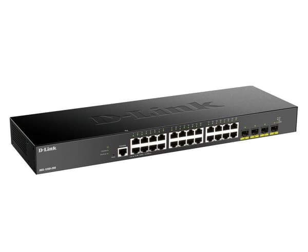 D-Link DGS 1250-28X - Kytkin - L3 Lite - Smart - 24 x 10/100/1000 + 4 x 10 Gigabit SFP+ - telineeseen asennettava