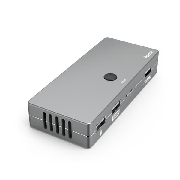 Hama 2 + 2 portar KVM Switch HDMI USB 4096 x 2160 Pixel Metallisk