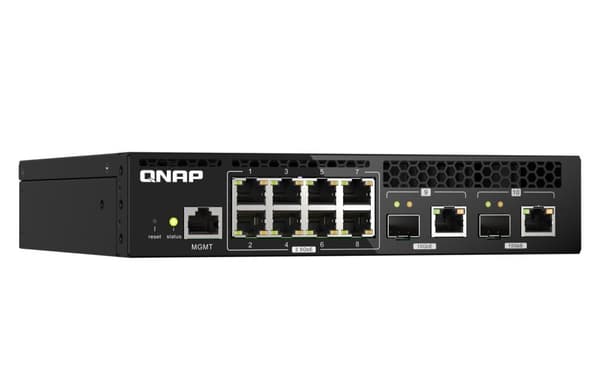 QNAP QSW-M2108R-2C - Kytkin - hallittu - 8 x 2.5GBase-T + 2 x combo 10 Gigabit SFP+/RJ-45 - Pöytäkone, telineeseen asennettava