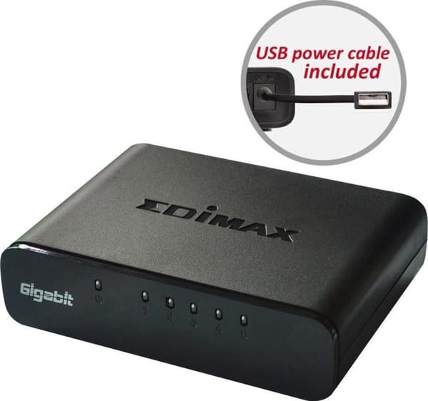 Edimax ES-5500G V3 5 Port Gigabit Ethernet Switch / Svart