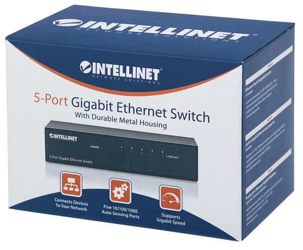 Intellinet Gigabit Ethernet -pöytäkytkin - kytkin - 5 x 10/100/1000 - pöytäkone (530378)