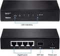 Pikkukuva 2 / 6: TRENDnet TEG S51SFP - Kytkin - Ei-hallittu - 4 x 10/100/1000 + 1 x Gigabit SFP - Seinäasennus (TEG-S51SFP)