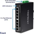Pikkukuva 3 / 6: TRENDnet TI-E80 - kytkin - hallitsematon - 8 x 10/100 - DIN-kiskoon kiinnitettävä, seinäasennus - DC