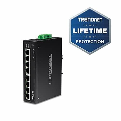 TRENDnet TI-E80 - kytkin - hallitsematon - 8 x 10/100 - DIN-kiskoon kiinnitettävä, seinäasennus - DC