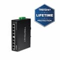 Pikkukuva 2 / 6: TRENDnet TI-E80 - kytkin - hallitsematon - 8 x 10/100 - DIN-kiskoon kiinnitettävä, seinäasennus - DC