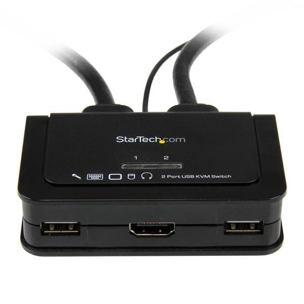 StarTech.com 2-ports USB HDMI KVM-switch med ljud- och fjärrswitch - Desktop Switcher USB-driven - 1920x1200