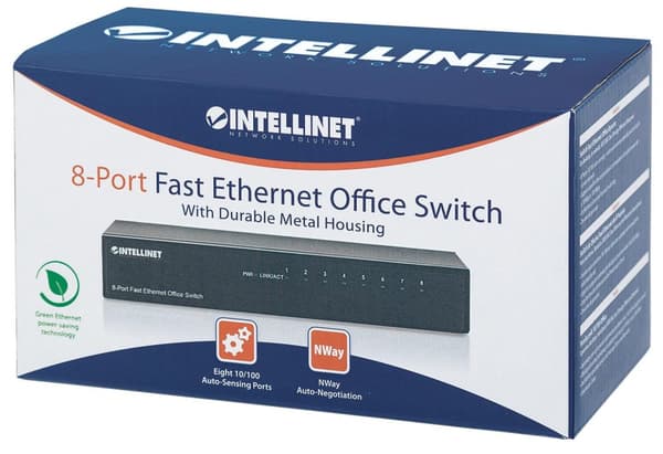 Intellinet Fast Ethernet Office Switch – kytkin – 8x10/100 – pöytäkone (523318)