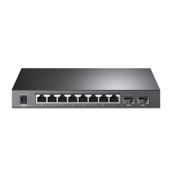 TP-Link TL-SG2210P 8-Port Gigabit Smart PoE Switch med 2 SFP-slots - Switch - administreret - 8 x 10/100/1000 + 2 x SFP - Desktop - PoE (53 W)