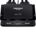 Miniatyrbild 6 av 6: TRENDnet TK-220DPI 2-portars 4K DisplayPort 1,2 KVM-switch med ljud, 4K UHD (3840 x 2160@60Hz), 3,5 mm högtalare/mikrofon, USB 2.0, integrerade kablar