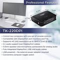 Miniatyrbild 2 av 6: TRENDnet TK-220DPI 2-portars 4K DisplayPort 1,2 KVM-switch med ljud, 4K UHD (3840 x 2160@60Hz), 3,5 mm högtalare/mikrofon, USB 2.0, integrerade kablar