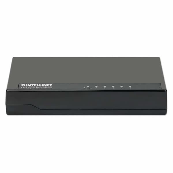 INTELLINET 5-Port Gigabit Ethernet Switch Desktop Format, Plasthus, IEEE 802.3az (Energy Efficient Ethernet), Sort (561747)