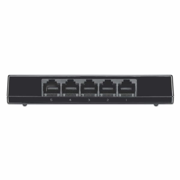 INTELLINET 5-Port Gigabit Ethernet Switch Desktop Format, Plasthus, IEEE 802.3az (Energy Efficient Ethernet), Sort (561747)