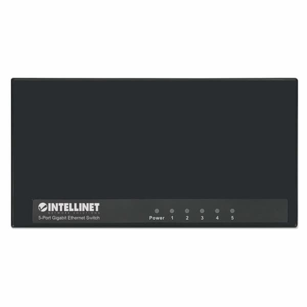 INTELLINET 5-Port Gigabit Ethernet Switch Desktop Format, Plasthus, IEEE 802.3az (Energy Efficient Ethernet), Sort (561747)