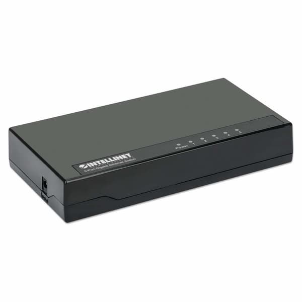 INTELLINET 5-Port Gigabit Ethernet Switch Desktop Format, Plasthus, IEEE 802.3az (Energy Efficient Ethernet), Sort (561747)