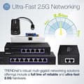 Pikkukuva 6 / 6: TRENDnet TEG S380 - Kytkin - hallitsematon - 8 x 100/1000/2.5G - seinään kiinnitettävä