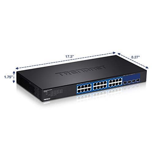 TRENDnet TEG 30284 - Switch - Smart - 24 x 10/100/1000 + 4 x 10 Gigabit SFP+ - rackmonterbar (TEG-30284)