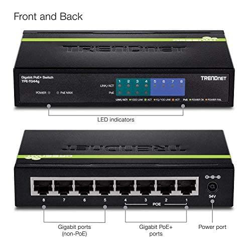 TRENDnet TPE TG44g - Switch - 4x10/100/1000 (PoE+) + 4x10/100/1000 (PoE+) - Desktop - PoE+ (TPE-TG44G)