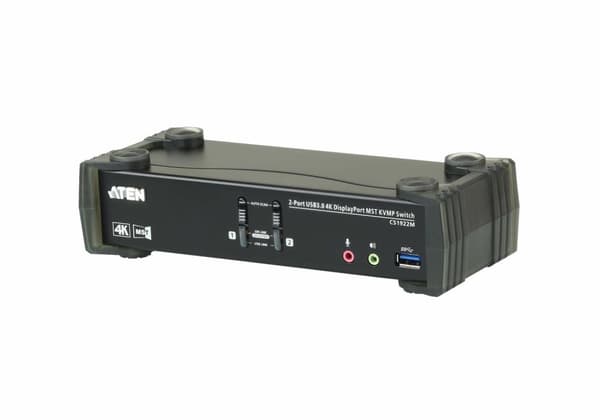 ATEN CS1922M - KVM/Audio/USB switch - 2 x KVM/Audio/USB - 1 lokal användare - Desktop (CS1922M-AT-G) Svart