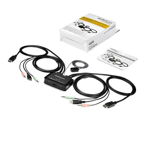 StarTech.com SV211DPUA4K USB DisplayPort KVM-switch (stöder 3,5 mm ljud, DisplayPort 1.2, USB-driven, OS-oberoende) - KVM/Audio-switch - 2 x KVM/Audio