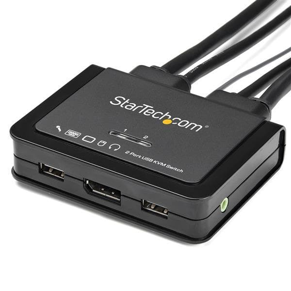 StarTech.com SV211DPUA4K USB DisplayPort KVM-switch (stöder 3,5 mm ljud, DisplayPort 1.2, USB-driven, OS-oberoende) - KVM/Audio-switch - 2 x KVM/Audio