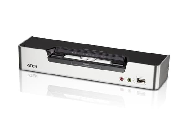 ATEN KVMP Switch, 2-tie, CS1642A, Dual-DVI, USB 2.0, Audio (CS1642A) musta, Hopea