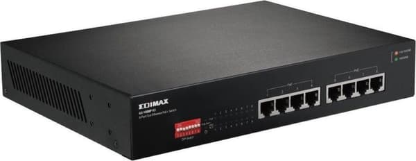 Edimax GS-1008P V2 Gigabit Ethernet-switch med 8 portar - 8x Power over Ethernet (PoE+) / Svart