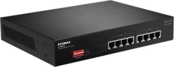 Edimax GS-1008P V2 Gigabit Ethernet-switch med 8 portar - 8x Power over Ethernet (PoE+) / Svart