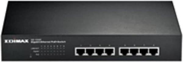 Edimax GS-1008P V2 Gigabit Ethernet-switch med 8 portar - 8x Power over Ethernet (PoE+) / Svart