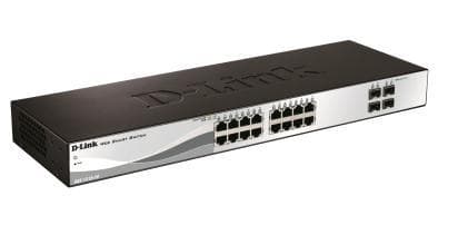 D-Link Web Smart DGS-1210-20 - switch - administreret - 16 x 10/100/1000 + 4 x Gigabit SFP - desktop, rackmonterbar (DGS-1210-20) Sort