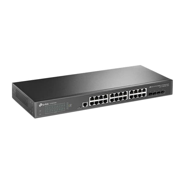 TP-Link JetStream TL-SG3428X - V1 - Kytkin - hallittu - 24 x 10/100/1000 + 4 x 10 Gigabit SFP+ - telineeseen asennettava