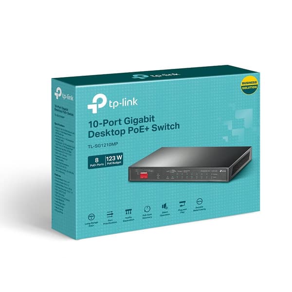 TP-LINK TL-SG1210MP Network Switch Unmanaged Gigabit Ethernet (10/100/1000) Power over Ethernet (PoE) Svart