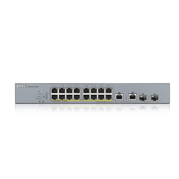 Schakelaar ZyXEL GS1350-18HP-EU0101F 16 Gb 250 W 18 Poorten Grijs