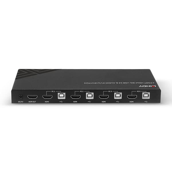 Lindy - KVM/Audio/USB Switch - 4 x KVM/Audio/USB - 1 lokal användare - Desktop (32810)