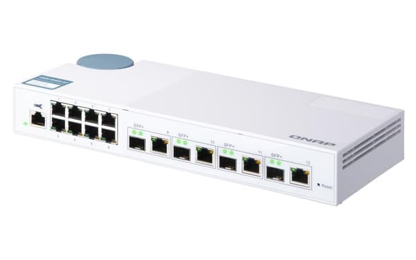 QNAP QSW-M408-4C - Kytkin - hallittu - 8 x 10/100/1000 + 4 x C 10G-Bit SFP+ - pöytäkone