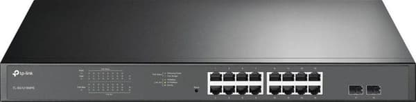 TP-LINK 16-portars Gigabit PoE+ Easy Smart Switch, Nätverksswitch 16 + 2 portar 10/100/1000 Mbit/s PoE-funktion