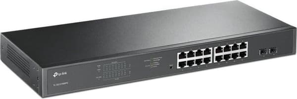 TP-LINK 16-portars Gigabit PoE+ Easy Smart Switch, Nätverksswitch 16 + 2 portar 10/100/1000 Mbit/s PoE-funktion