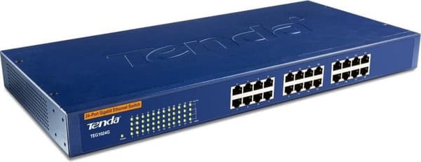 Tenda TEG1024G verkkokytkin, ei-hallittava, sininen