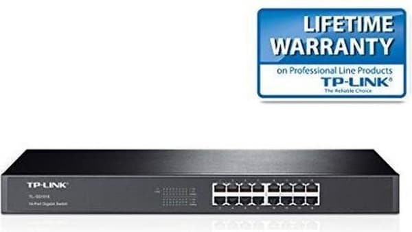 TP-LINK 16-porttinen Gigabit Rackmount verkkokytkin