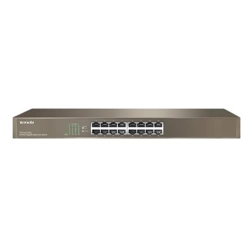 Tenda TEG1016G nätverksswitch Ohanterad Gigabit Ethernet (10/100/1000) 1U Blå