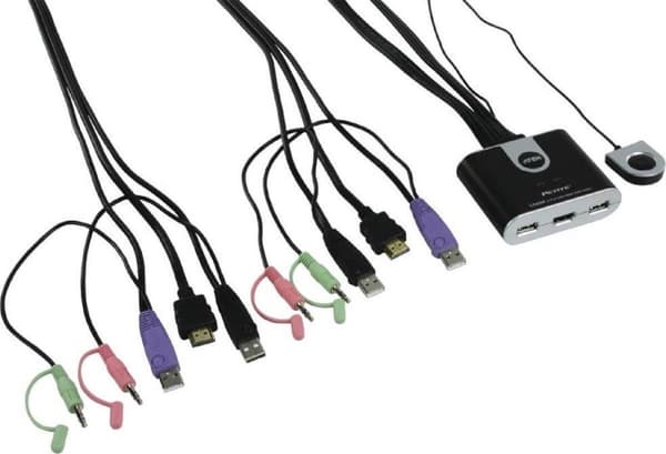 ATEN 2-ports USB HDMI KVM-switch med lyd