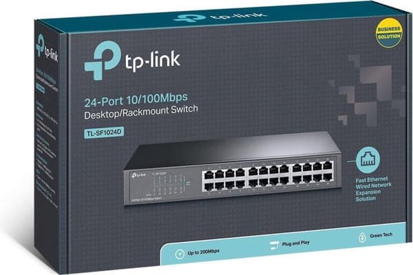 TP-Link TL-SF1024D nätverksswitch Ohanterad Fast Ethernet (10/100) Grå