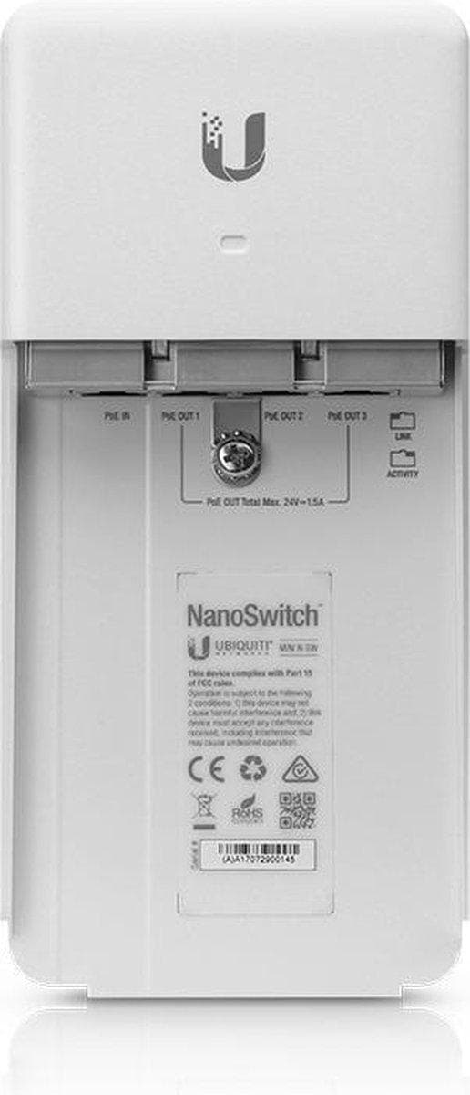 Ubiquiti Networks NanoSwitch Gigabit Ethernet (10/100/1000) Power over Ethernet (PoE) Vit