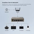 Pikkukuva 5 / 6: Tenda TEG1005D -verkkokytkin, hallitsematon gigabitin Ethernet (10/100/1000), harmaa