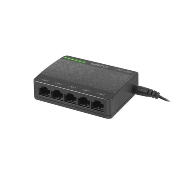 LANBERG SWITCH DSP1-1005 (5-PORTAR, 1GB/S) Svart, Grå