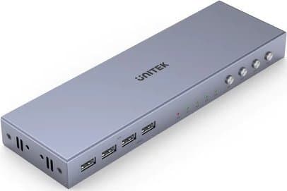 Unitek V306A - KVM / lyd / USB-svitsj - 4 in, 1 out - 4 x KVM / USB - stasjonær
